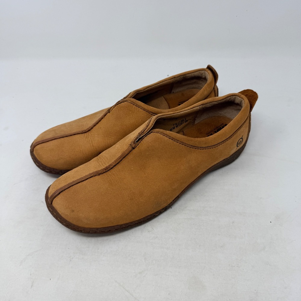 Born Slip On Loafers Tan Brown 7.5 Leather Comfort Casual Walking Shoes